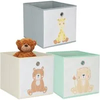 relaxdays Faltbox Kinder Aufbewahrungsboxen im 3er Set, C