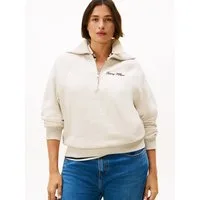Tommy Hilfiger Curve Sweatshirt CRV CLASSIC SCRIPT FLEECE 1/2ZIP in großen Größen
