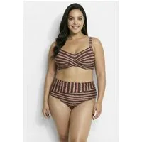 Ulla Popken Soft-BH Bikini Streifenmix drapiert Softcups recycelt
