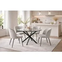 moebel-direkt-online Esstisch Durchmesser 110 cm. Hochwertiger Glastisch mit modernen Metallgestell, Durchmesser 110 cm