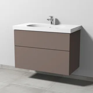 Sanipa 3way Waschtischunterbau zu Geberit Acanto Waschtisch mit 2 Auszügen, Taupe-Matt SP4181T
