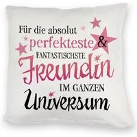 speecheese Dekokissen Freundschaft Kuschelkissen mit Spruch Für die perfekteste & Freundin