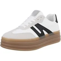 Ital-Design Damen Low-Top Freizeit Sneaker (88843367) Keilabsatz/Wedge Sneakers Low in Weiß