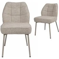YOZI Esszimmerstuhl Polsterstuhl beige grau Esszimmerstuhl Federkern 113mm Metallbeine (2 St), 2 oder 4 oder 6 Stück, Taschenfederkern