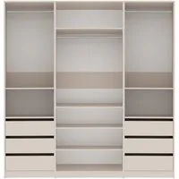 Marmex Möbel Garderobenschrank TRES SET T Kleiderschrank Modulschrank Ankleidezimmer 200 x 206 x 51 (3-St) 6 Schubladen, 3 Kleiderstangen