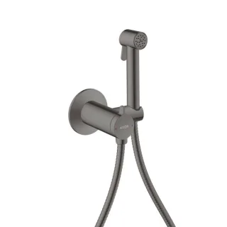 hansgrohe AXOR Bidette Showers Bidette Duschkopf 29242330 1 Strahlart rund für Mischwasser mit Duschkopfhalterung und Duschschlauch 1,25 m, Polished Black Chrome