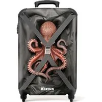 NoBoringSuitcases.com© Hartschalen-Trolley Oktopus in Bewegung 55x35x20cm, 4 Rollen, Reisetasche mit Rollen, Koffer Handgepäck Flugzeug