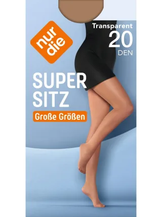 NUR DIE Damen Strumpfhose Supersitz Große Größen 20 DEN