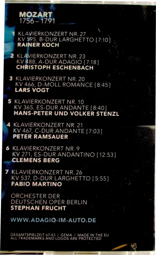 Adagio im Auto - W. A. Mozart Klavierkonzerte
