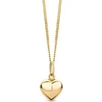 Miore Herzkette M4047N für Damen Kette und Herzanhänger aus 14K (585) Gelbgold, Anhänger 9,5 x 14,5 mm - Panzerkette