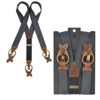 Sir Redman Hosenträger Herren zum Knöpfen und Clippen Vintage Look WORK – schwarz. Die zeitlose Wahl für souveränen Halt und maximale Flexibilität.