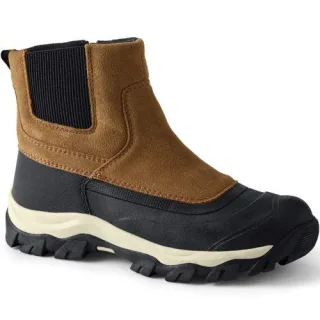 Schneestiefel SQUALL mit Reißverschluss, Herren,  Beige, Nylon/Leder/Gummi, by Lands' End