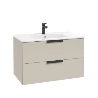 Neuesbad Serie 40 Waschtischunterschrank mit 2 Schubladen, B:800,H:500,T:450mm, Korpus/Front: kaschm NB1DF001-D-080291