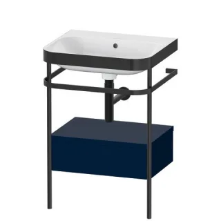 Duravit Happy D.2 Plus c-bonded Set mit Metallkonsole und Schubkasten Nachtblau Seidenmatt 575x490x8 HP4740N9898