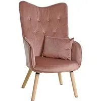 ESTEXO Sessel Fernsehsessel Relaxsessel mit Kissen Lese Stoff Polsterstuhl Altrosa