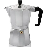 Krüger Espressokocher, 0,45l Kaffeekanne, traditionell italienisch, aus Aluminium, mit Silikon-Dichtungsring