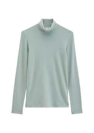 Marc o Polo - T-Shirt, Longsleeve, High neck, Glacial Blue - Gr. - S