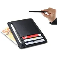 Frentree Kartenetui "Mini"-Geldbörse, minimalistischer Kartenhalter aus Echtleder, für bis zu 10 Karten und Geldscheine, mit integriertem RFID Schutz