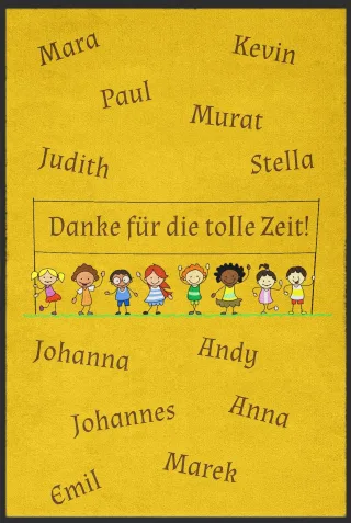 Kita Abschiedsgeschenk Fussmatte selbst gestalten 6007 | Größe: 100 cm x 180 cm