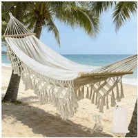 BlingBin Hängematte Hängematte Outdoor Boho-Stil, Camping-Doppelhängematte Hält (1er Set, 1 St., Höchstgewichtempfehlung: 500 Pfund), Tragbare Baum-Hängematte mit Tragetasch für Garten, Balkon, Terrasse