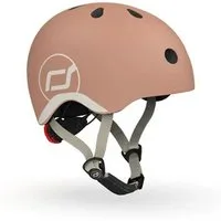 Scoot and Ride Kinderhelm Größe XXS-S Mocha - Schutzhelm, mit LED-Sicherheitslicht, in Braun