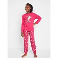 bonprix Pyjama (Set, 2 tlg) bequeme Passform, aus Baumwolle, mit Einhorn-Print