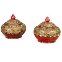 Oriental Galerie Dekotablett 2er Set Thailändische Dosen Schalen Zuckerdosen 13 cm (1 St)