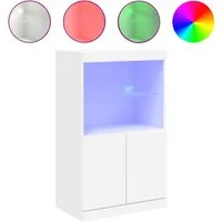 vidaXL Sideboard NA Sideboard mit LED Leuchten Weiß 60,5x37x100 cm Glas Vitrine