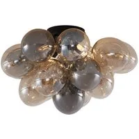 Qazqa Deckenleuchte Uvas, ohne Leuchtmittel, Extra-Warmweiß, QAZQA Deckenleuchte, g9, Schwarz, Glas, Design