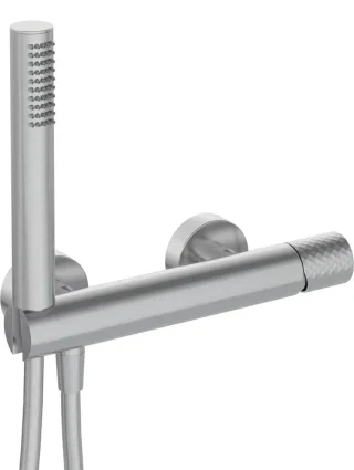 Neuesbad Serie 600 Hexa Brausearmatur mit Brauseset, edelstahl gebürstet NB1DEBHS_F41M1