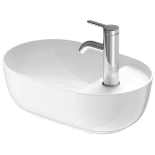 Duravit Luv Aufsatzwaschtisch 0381420000 weiß, 42x27cm, geschliffen, mit Hahnloch