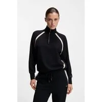 BOSS Sweatshirt Mirage mit Reißverschluss am Kragen und kontrastfarbenen Einsätzen