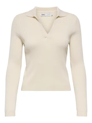 ONLY - ONLKAYA LS POLO KNT NOOS Birch - Gr. - XL