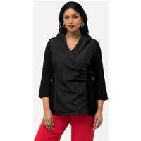 Ulla Popken T-Shirt Shirt Taft-Kragen Classic V-Ausschnitt 3/4-Arm