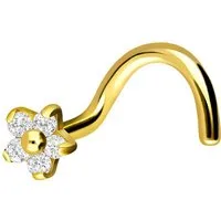 PIERCINGLINE Nasenpiercing Chirurgenstahl Nasenstecker Spirale KRISTALLBLUME (Nasenstecker, 1-tlg)
