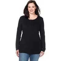 Sheego T-Shirt Langarmshirt Langarm mit Serafinokragen