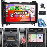 ESSGOO Android 15 Für Mercedes-Benz A/B Klasse/Vito W169 W639 W245 W906 Autoradio (RDS, BT, Digitalradio (DAB), FM, SWC, 2 DIN Carplay Bluetooth Navigationsgeräte Rückfahrkamera(optional)