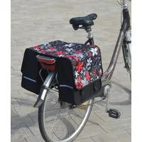 Aves-24 Fahrradtasche FAHRRADTASCHE Satteltasche Gepäckträgertasche Doppel Fahrrad 26" 28", 11. Duo - Blumen