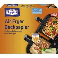 Toppits Backpapier für Airfryer 12x20cm, 20 Stück