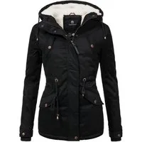Marikoo Winterjacke Manolya stylischer Kurzmantel mit weichem Teddyfell-Futter