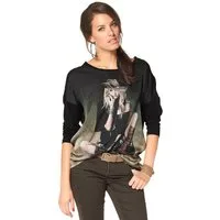 Aniston CASUAL Langarmshirt mit femininem Frontdruck