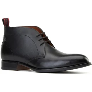 Base London Wallis Herren Schwarze Leder Knöchelstiefel