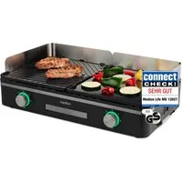 Medion® Tischgrill MEDION LIFE Tischgrill mit Dual-Zonen-System (MD12027), 2400 W, IPX4-Schutz, spülmaschinengeeignet (abnehmbare Teile)