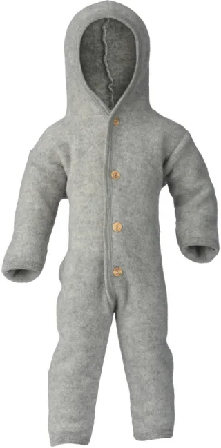 Engel Natur Merino Overall Fleece hellgrau melange 62/68