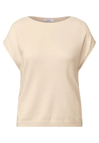 Cecil - Leinen-Look Strickpullover beige - Gr. - S