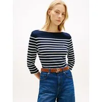 Tommy Hilfiger 3/4-Arm-Shirt NEW CODY SLIM BOAT-NECK mit Logostickerei