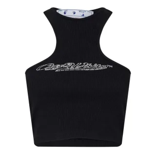Off White - Ärmelloses Oberteil für Damen, leger (Schwarz)