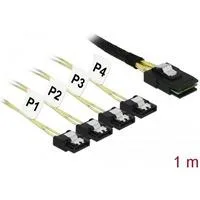 Adapterkabel Mini SAS SFF-8087 > 4x SATA 7Pin 1 Meter