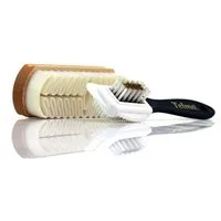 TelMo Set Wildlederbürste Raulederbürste Nubukbürste Krepp Messing/Nylon Lederpflegeset