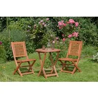 MERXX Garten-Essgruppe »Cordoba«, (Set, 3-tlg., Geöltes Eukalyptusholz), Tisch klappbar: Øx H: 65x75 cm